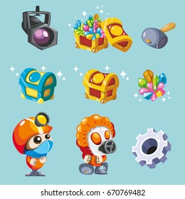 Treasure and other isolated, Vector illustration.