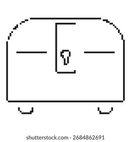 Icono de píxel del tesoro, 8 bits. Ilustración vectorial aislada.