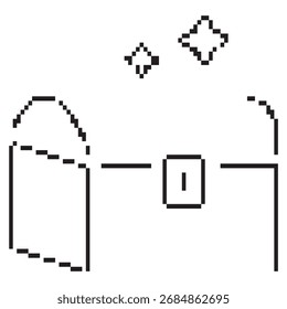 ícone de pixel do tesouro, 8 bits. Ilustração isolada de vetor.