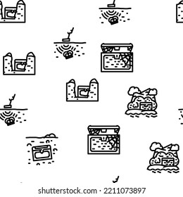 Treasure Precious And Antique vector seamless pattern thin line illustration