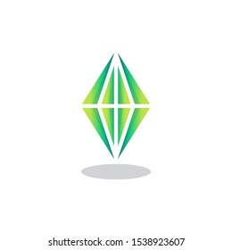 Treasure Precious stone flat icon, vector sign, Game crystal diamond colorful pictogram isolated on white. Symbol, logo illustration. Flat style design