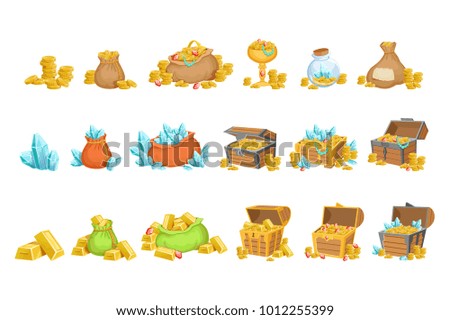 Treasure And Riches Set OF Game Design Elements