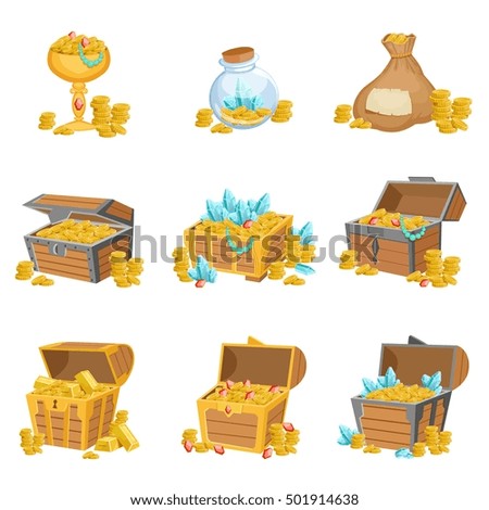 Treasure And Riches Set Of Graphic Design Elements