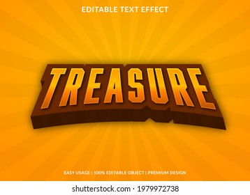 treasure text effect template design with modern and abstract style use for business logo and brand