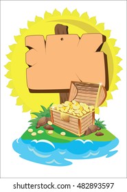 treasure in tropical island