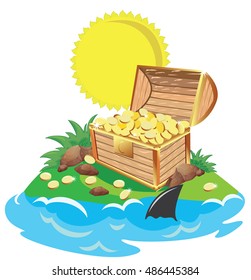 treasure in tropical island