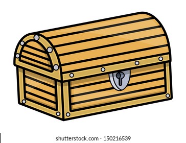 Treasure Trunk - Vector Cartoon Illustration