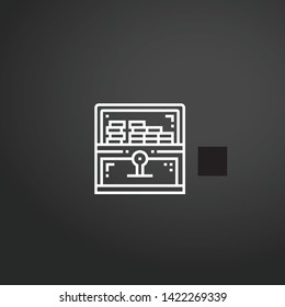 Treasure vector icon. Treasure concept stroke symbol design. Thin graphic elements vector illustration, outline pattern for your web site design, logo, UI. EPS 10.