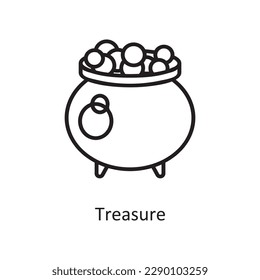Treasure Vector Outline icon Design illustration. Gaming Symbol on White background EPS 10 File