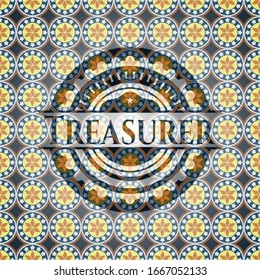 Treasurer arabesque emblem background. arabic decoration.