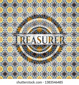Treasurer arabic emblem background. Arabesque decoration.