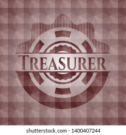 Treasurer red geometric pattern emblem. Seamless.