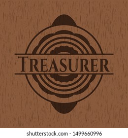 Treasurer wood emblem. Vintage. Vector Illustration.