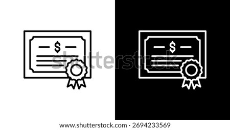 Treasury Bonds White Icon Set Design