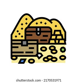treasury chest color icon vector. treasury chest sign. isolated symbol illustration