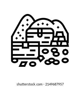 treasury chest line icon vector. treasury chest sign. isolated contour symbol black illustration