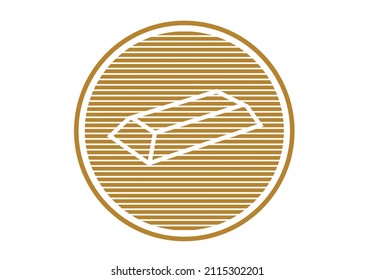 Schatztruhe oder Goldbarren auf einem linearen Münzkonzept. Bearbeitbare Clipart Art.