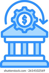 Treasury Icon Blue Color Vector Illustration
