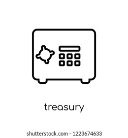 Treasury icon. Trendy modern flat linear vector Treasury icon on white background from thin line business collection, editable outline stroke vector illustration