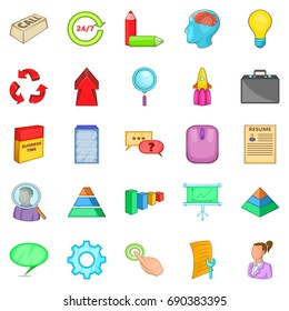 Treasury icons set. Cartoon set of 25 treasury vector icons for web isolated on white background