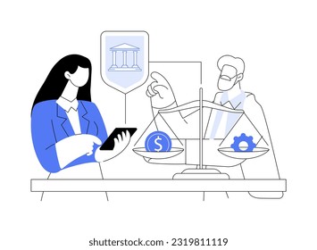 Treasury management abstract concept vector illustration. Businesswoman dealing with cash management services, financial literacy, commercial bank, corporate banking abstract metaphor.