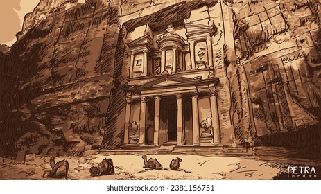 The Treasury at Petra Jordan,