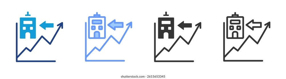 Treasury Stock icon set multiple style collection