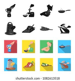 treat, appliance, tool and other web icon in black,flet style.cook, housewife, hands icons in set collection.