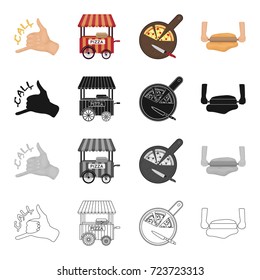 Treat, cafe, restaurant and other web icon in cartoon style.Gurney, dough, food icons in set collection.