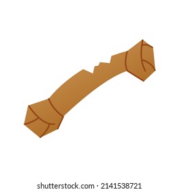 Treat for a dog - modern flat design single isolated object. Neat detailed image of chewing bone which is given to puppies and adult animals to play, grind their teeth and eat something tasty