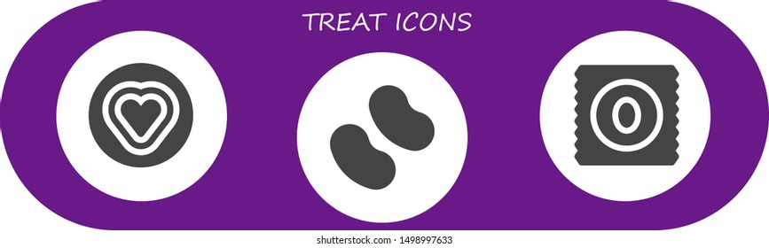 treat icon set. 3 filled treat icons.  Simple modern icons about  - Candy