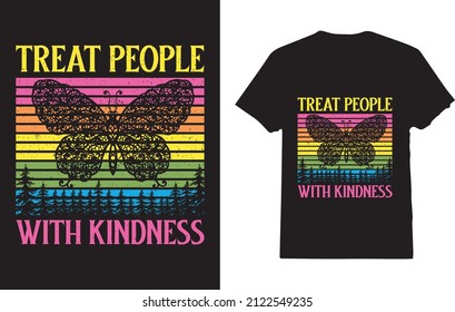 Treat People With Kindness T-Shirt Gospel Pop Rock Butterfly T-Shirt
