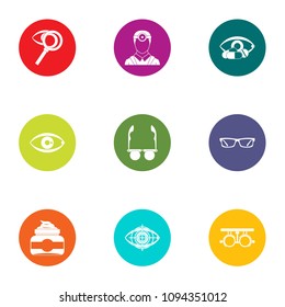 Treat vision icons set. Flat set of 9 treat vision vector icons for web isolated on white background