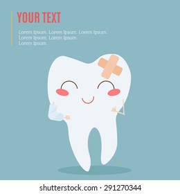 Treated tooth vector illustration