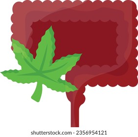 treating digestive illnesses with cannabinoid concept, Gut feelings endocannabinoid vector color icon design, Cannabis and marijuana symbol, thca and cbda sign, recreational herbal drug illustration