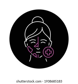 Treatment of age spots face color line icon. Skin care. SPA, Cosmetic procedures. Pictogram for web page, mobile app, promo. UI UX GUI design element. Editable stroke.