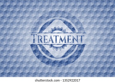 Treatment blue hexagon badge.