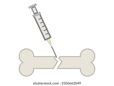 Treatment for broken bones with injection