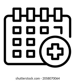 Treatment calendar icon outline vector. Medical schedule. Healthcare timetable