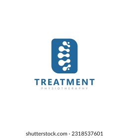 Treatment chiropractic logo design inspiration. Physiotherapy symbol icon design