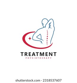 Inspiración en el diseño del logotipo quiropráctico del tratamiento. Diseño de iconos de símbolo de fisioterapia