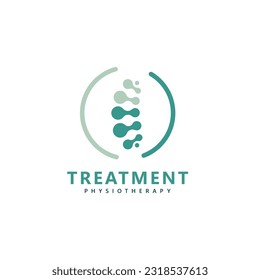 Treatment chiropractic logo design inspiration. Physiotherapy symbol icon design