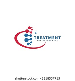 Treatment chiropractic logo design inspiration. Physiotherapy symbol icon design