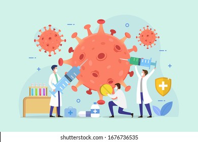 Treatment of coronavirus sufferers design concept vector illustration 