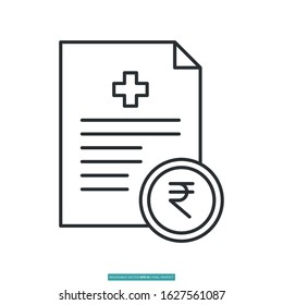 Treatment Estimation Request icon vector illustration logo template for many purpose. Isolated on white background.