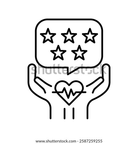 Treatment evaluation line icon. Vector isolated element. Editable stroke.