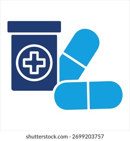 Ilustração do vetor do ícone azul plano do tratamento