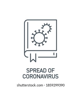treatment guide Coronavirus infection single line icon isolated on white background. Perfect outline symbol guidance Covid 19 pandemic banner. Quality design element manual guide with editable Stroke