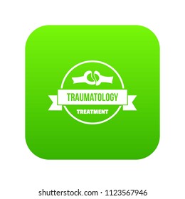 Treatment icon green vector isolated on white background