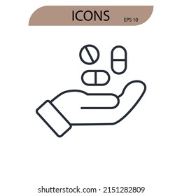 símbolo de iconos de tratamiento elementos vectores para web infográfica